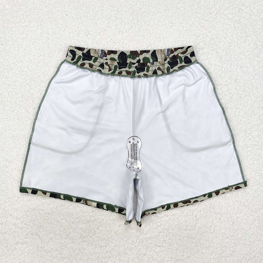 Adult Man Green Duck Camouflage Pockets Bottom Trunks Shorts Swimwear