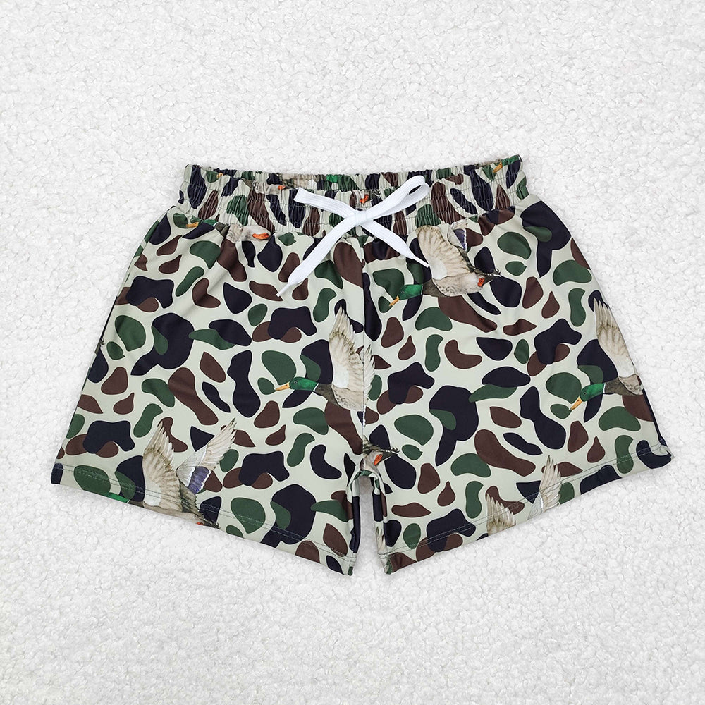 Daddy and Me Baby Boys Green Duck Camouflage Trunks Bottoms Swimsuits