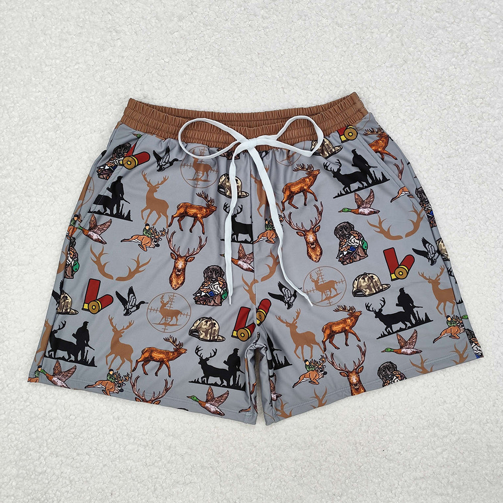 Adult Man Deer Hunting Pockets Bottom Trunks Shorts Swimwear