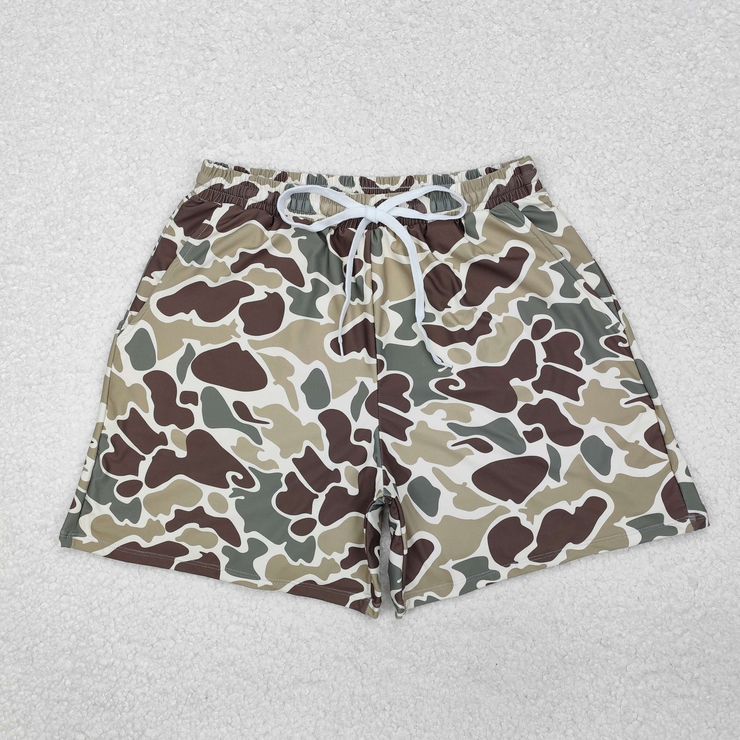 USA Shop Adult Man Green Camouflage Pockets Bottom Trunks Shorts Swimwear