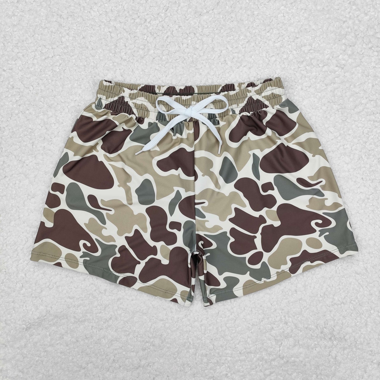 Sibling Baby Boys Western Camo Print Summer Trunks Swimsuits Swimwears