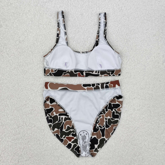 USA Shop Adult Women Duck Brown Camo Top Bottom Swimsuits Sets