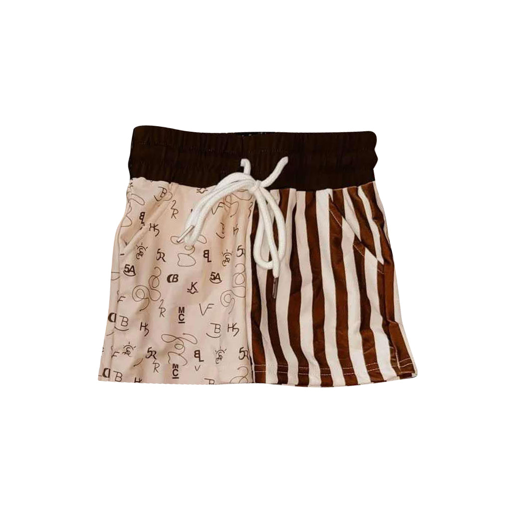 Baby Boys Brown Brander Western One Piece Trunks Preorder