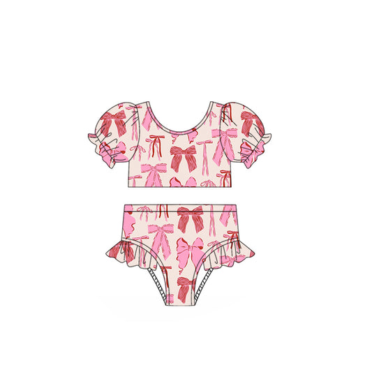 Baby Girls Pink Bows Top Bummie 2pcs Swimsuits Preorder