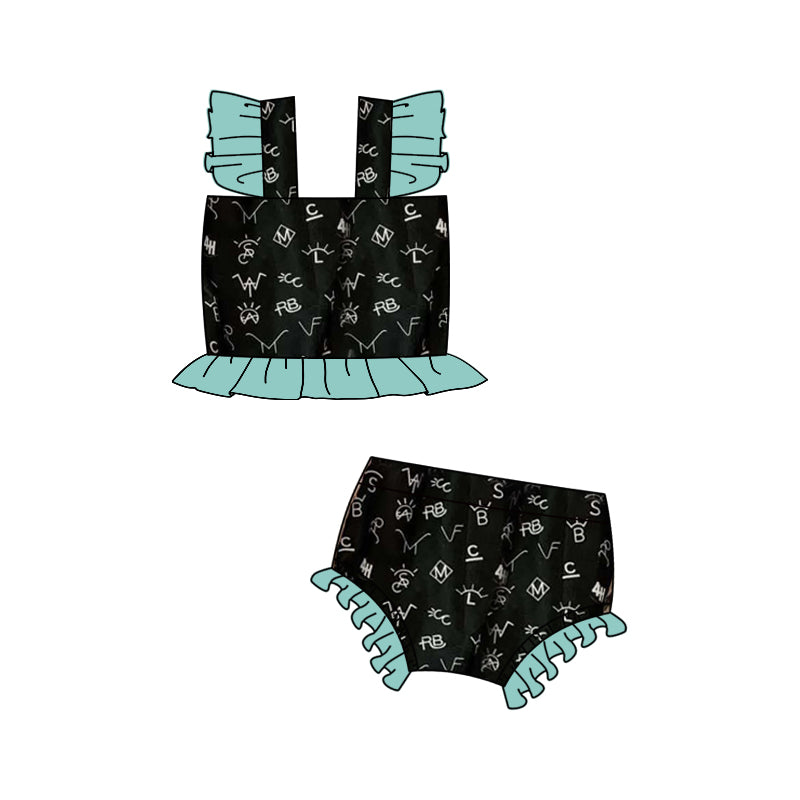 Baby Girls Brand Western Top Bummie 2pcs Swimsuits Preorder
