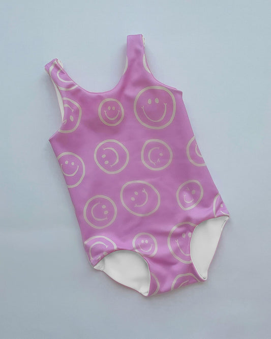 Baby Girls Pink Smile One Piece Swimsuits Preorder