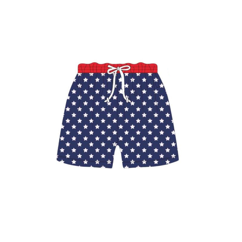 Preorder moq 5 Baby Boys 4th Of July Stars Trunks