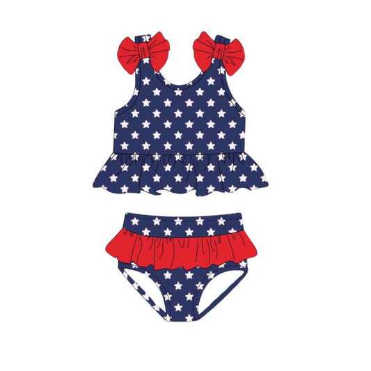 Baby Girls 4th Of July Stars Two Pieces Swimsuits Preorder