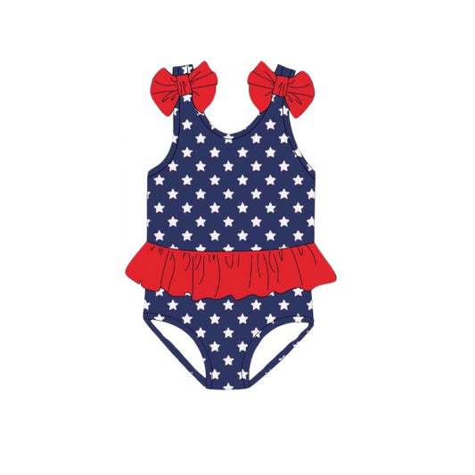 Baby Girls 4th Of July Stars One Piece Swimsuits Preorder