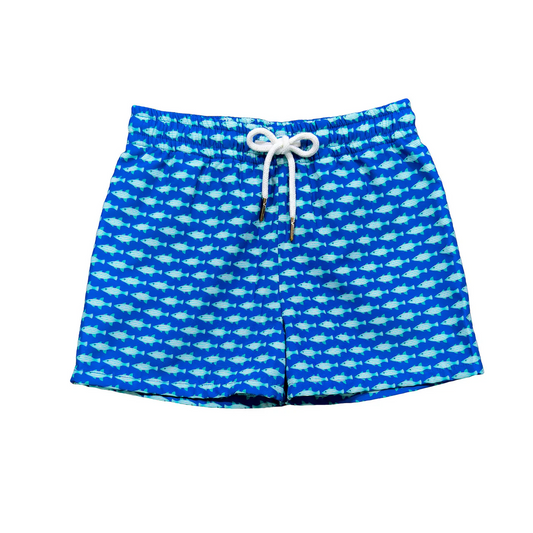 Baby Boys Blue Fishes Swimming Trunks Summer Shorts Preorder