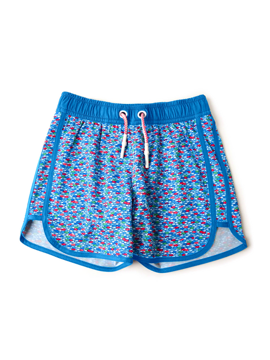 Baby Boys Blue Red Fishes 4th Of July Swimming Trunks Summer Shorts Preorder