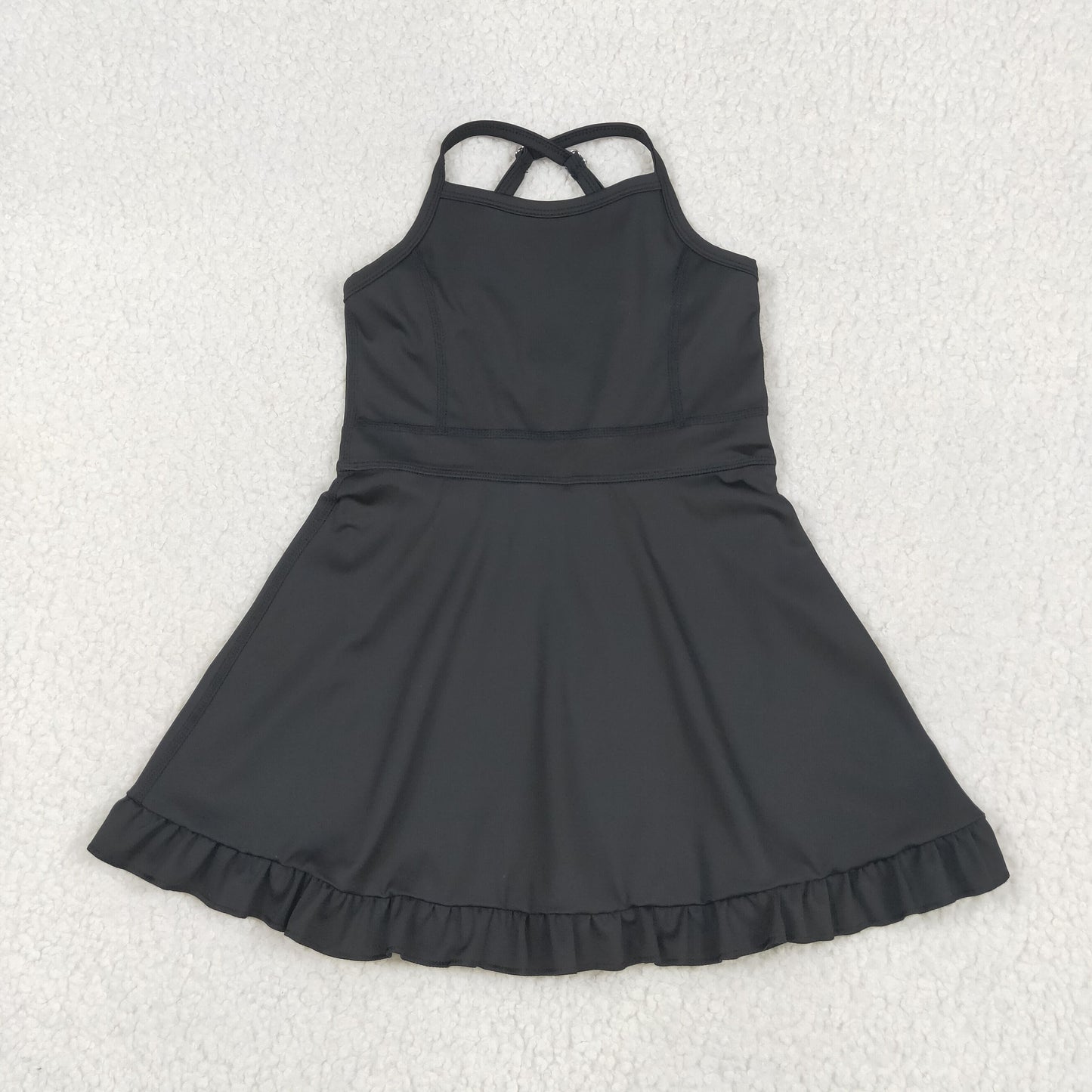 Sibling Girls Black Shirt Skirt Active Wear Clothes Sets