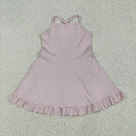 Baby Girls Pink Knit Knee Length Active Wear Dresses