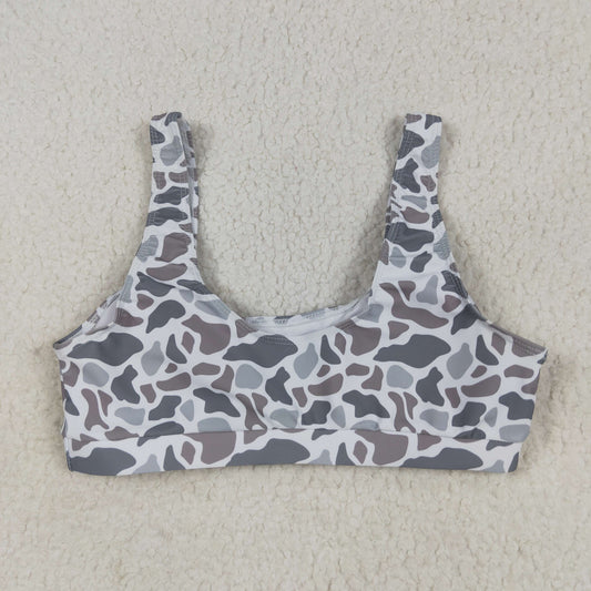 USA Shop Adult Women Light Grey Camo Swimsuits Bra Top