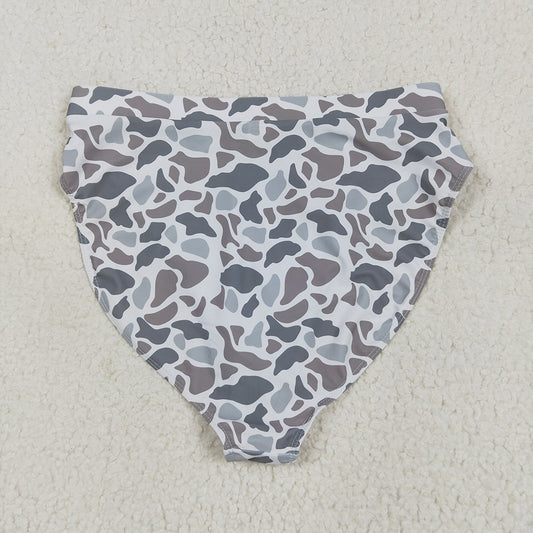 Adult Women Light Grey Camo Swim Bottom