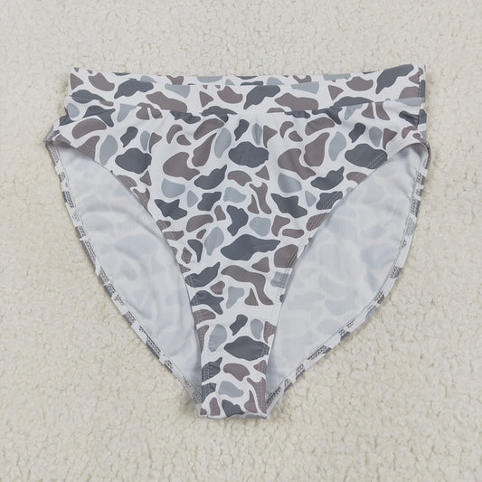 Adult Women Light Grey Camo Swim Bottom