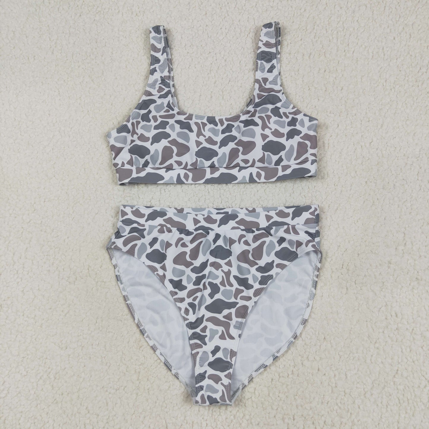 Family Adult Baby Kids Southern Light Grey Camo Beach Wear Trunks Swimsuits