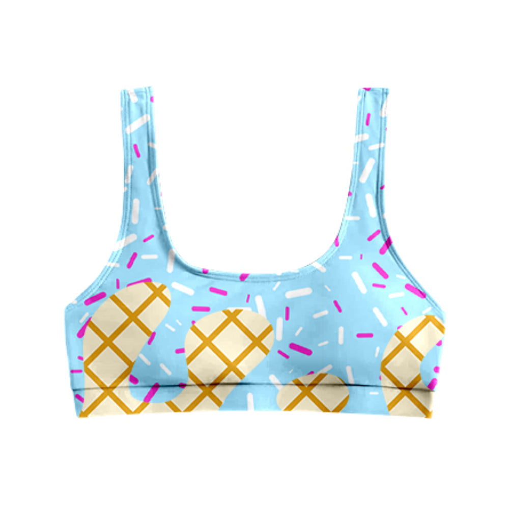 Adult Women Blue Drip Team Bra Swim Top Preorder