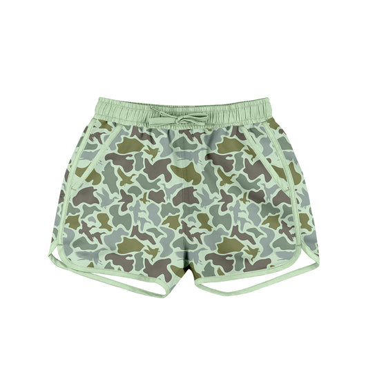 Baby Boys Green Ducks Camo Pockets Swimming Trunks Preorder