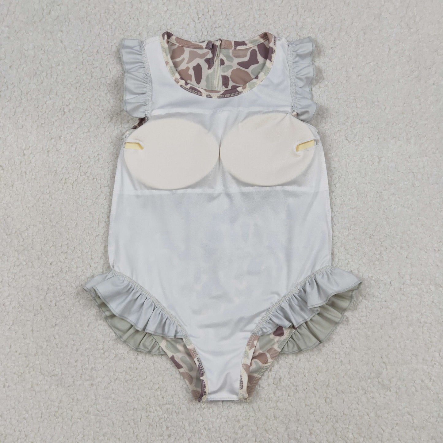 Sibling Baby Girls Southern Hunting Camo Ruffle Swimming Swimsuits