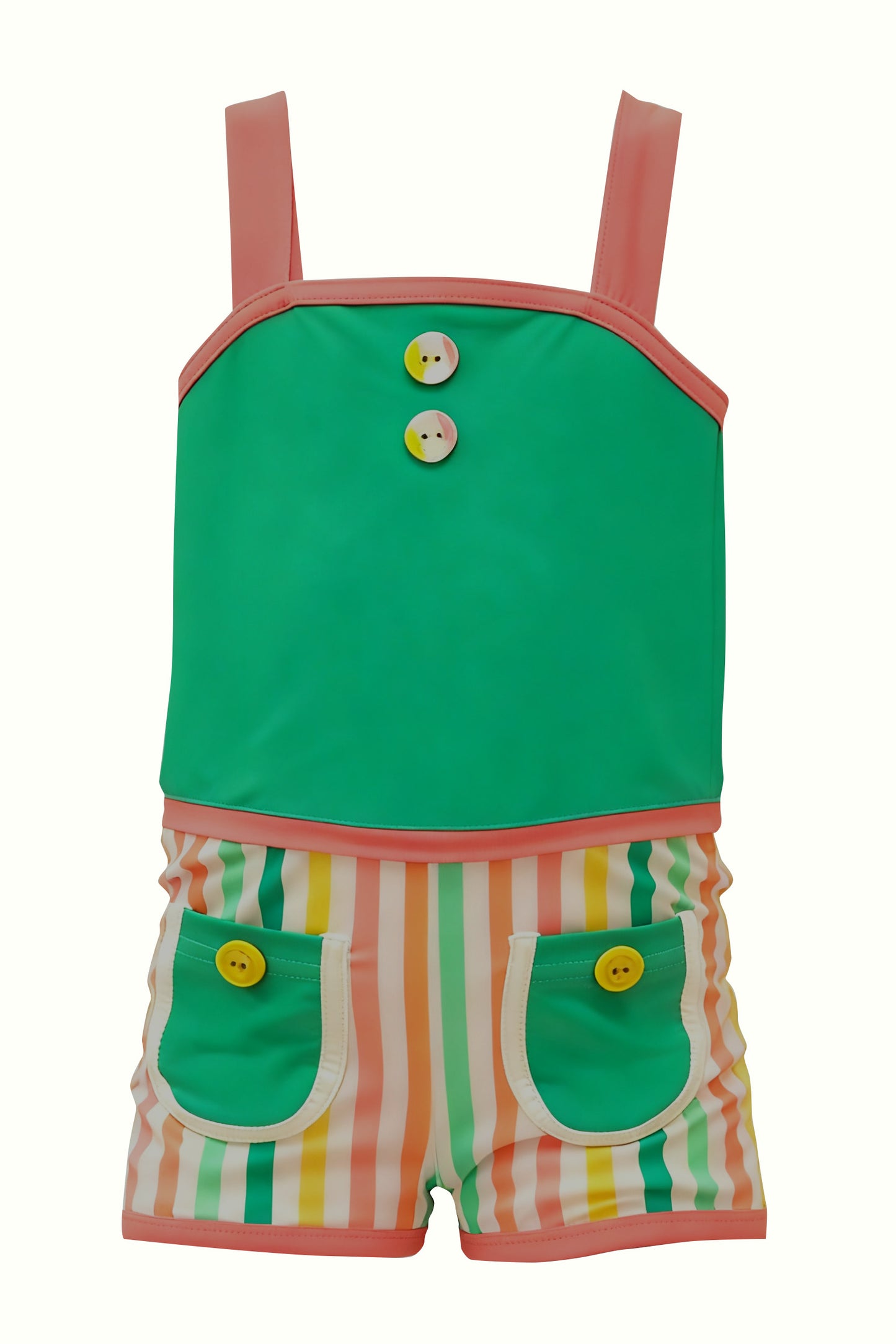 Baby Girls Strap Stripe Pockets Swimsuits Preorder