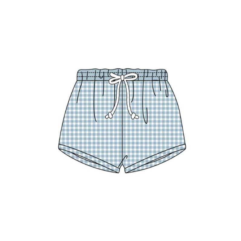 Baby Boys Blue Checked Swimming Trunks Preorder