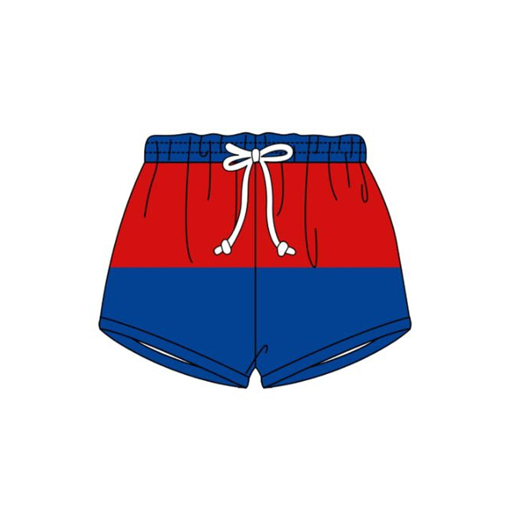 Baby Boys Blue Red 4th of July Swimming Trunks Preorder