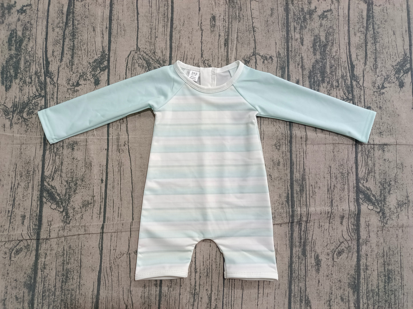 Baby Girls Aqua Stripe Romper Swimsuits Preorder