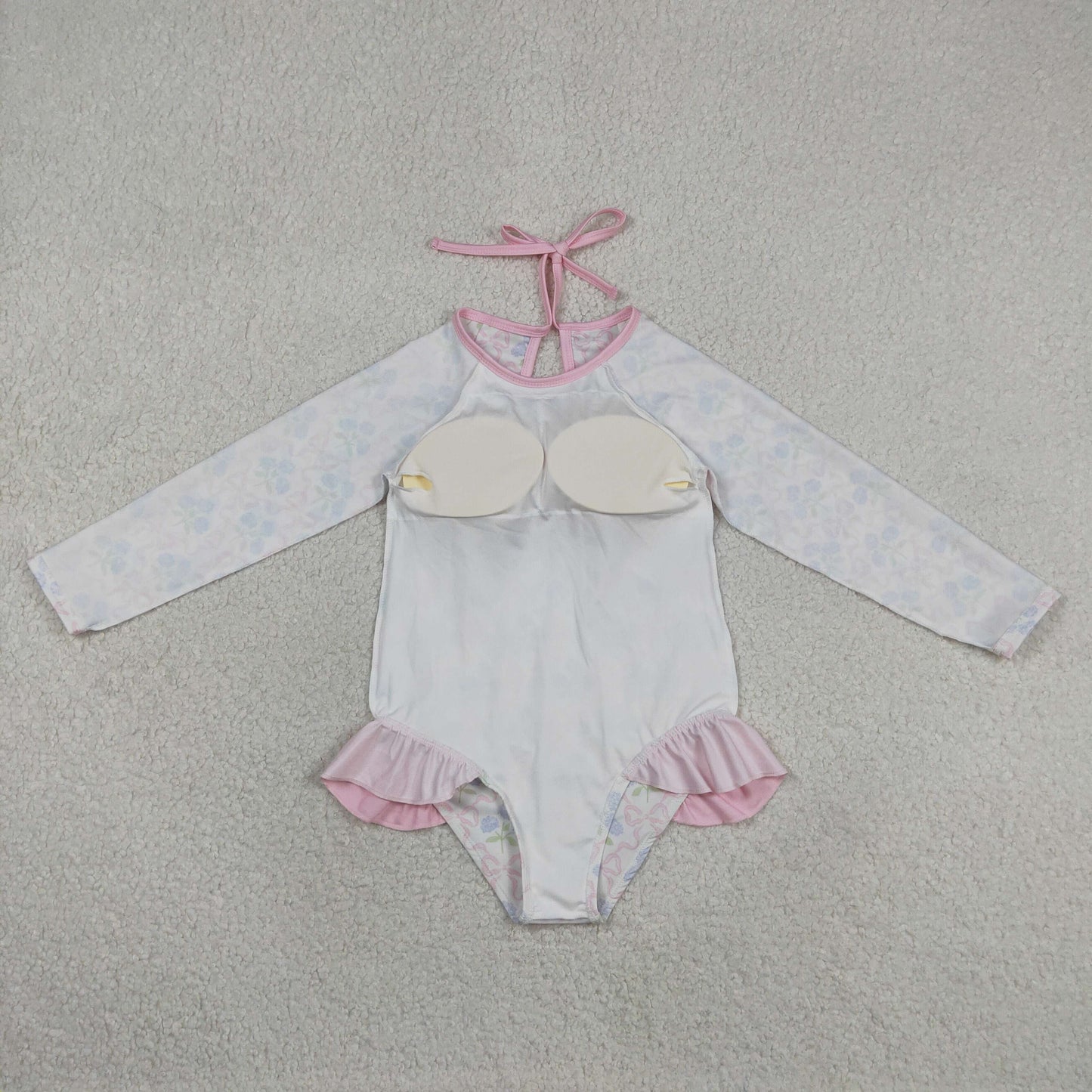 Baby Girls Flower Bows Checked Bummies One Piece Swimsuits