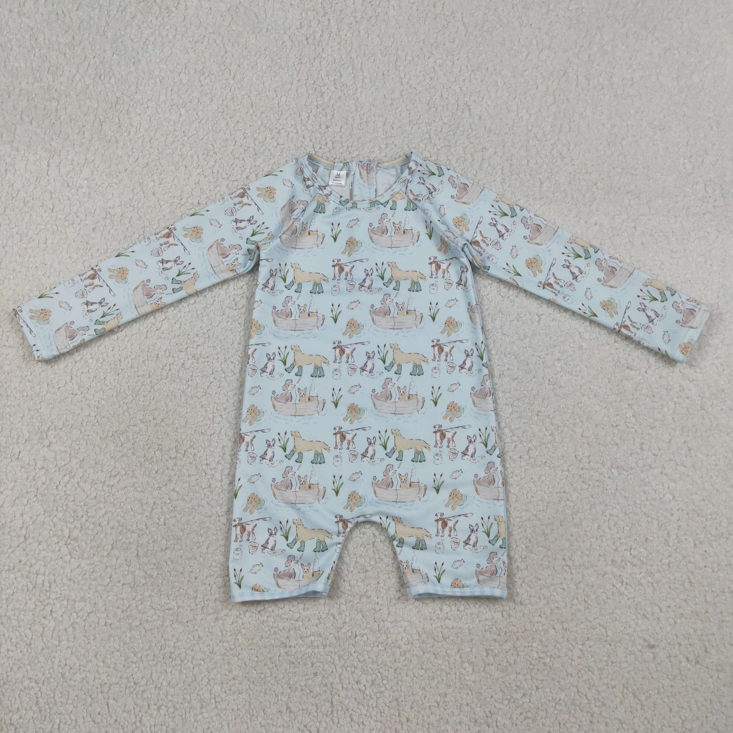 Baby Boys Dogs Fishing Back Zipper Hunting Swimsuits