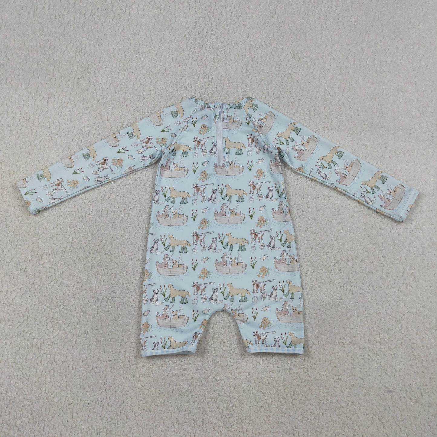 Baby Boys Dogs Fishing Back Zipper Hunting Swimsuits