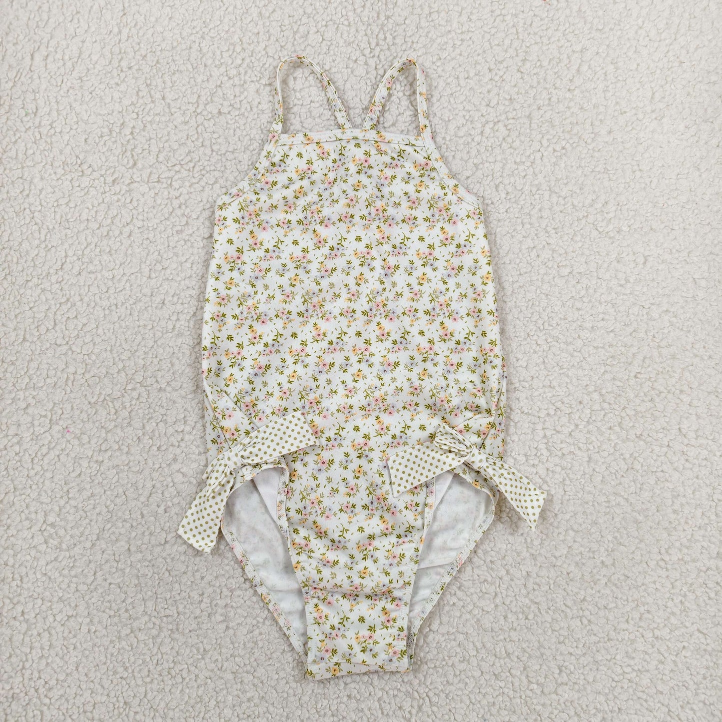 Baby Girls Strap Small Flowers Bows Swimsuits