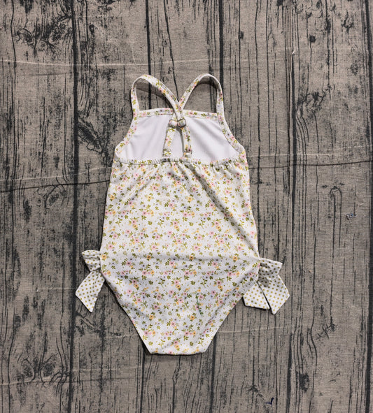 Baby Girls Sleeveless Small Flowers Bows Swimsuits Preorder