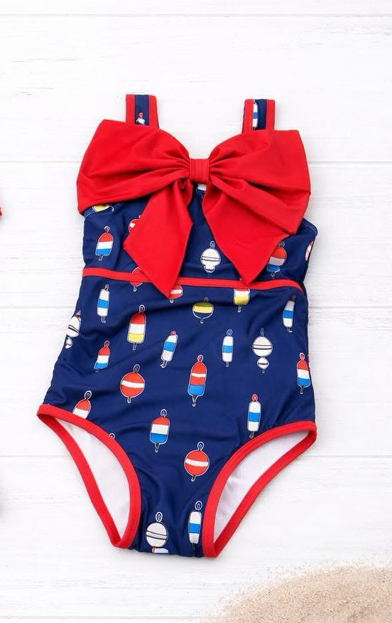 Baby Girls Strap Fishing Bow Top Hunting Swimming Swimsuits Preorder