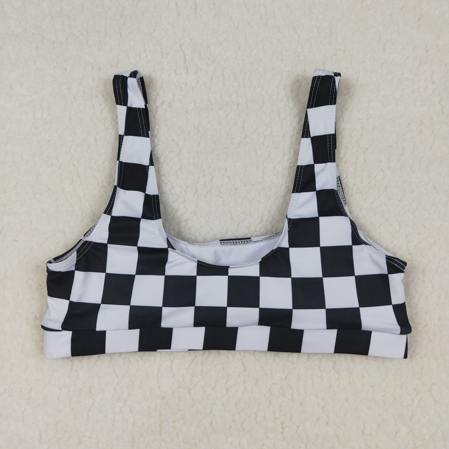 USA Shop Adult Women Black Checked Swimsuits Bra Vests Top