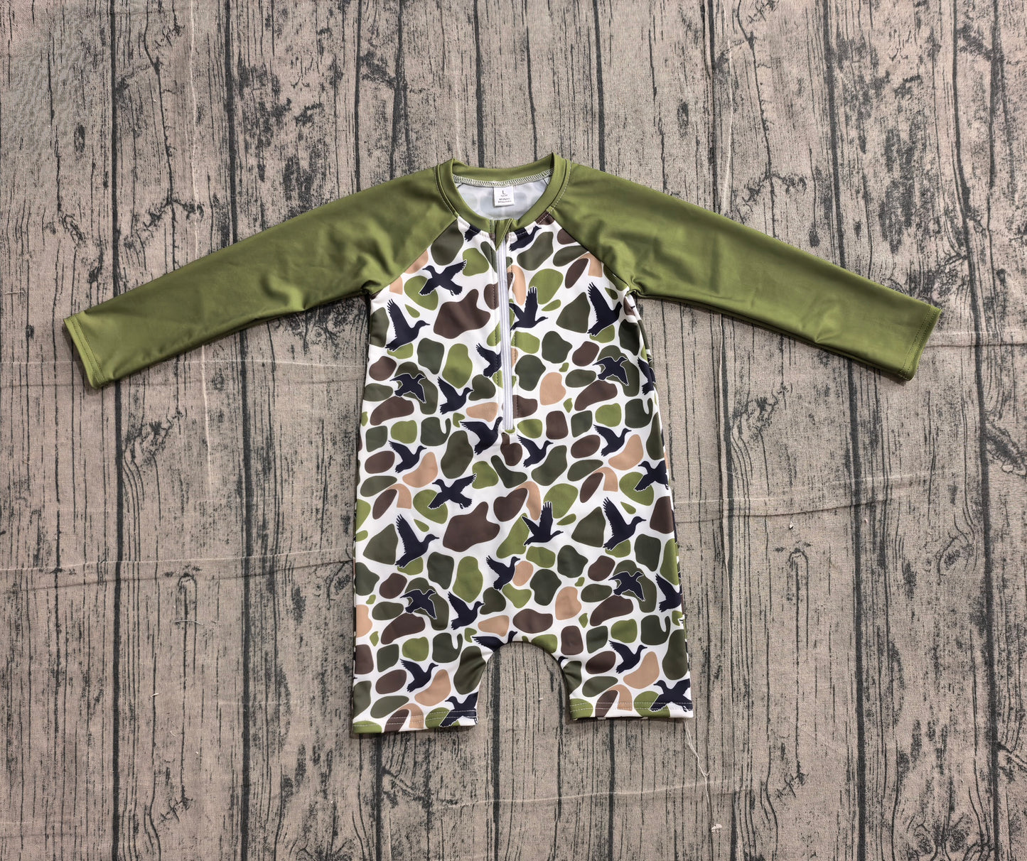 Baby Boys Southern Green Camo Ducks Hunting Swimsuits Preorder