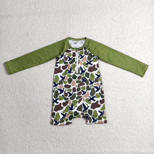 Baby Boys Southern Green Camo Ducks Hunting Swimsuits