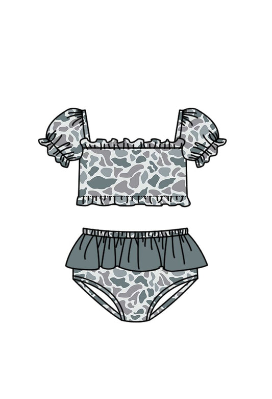 Baby Girls Southern Grey Camo Top Bummies Swimsuits Preorder
