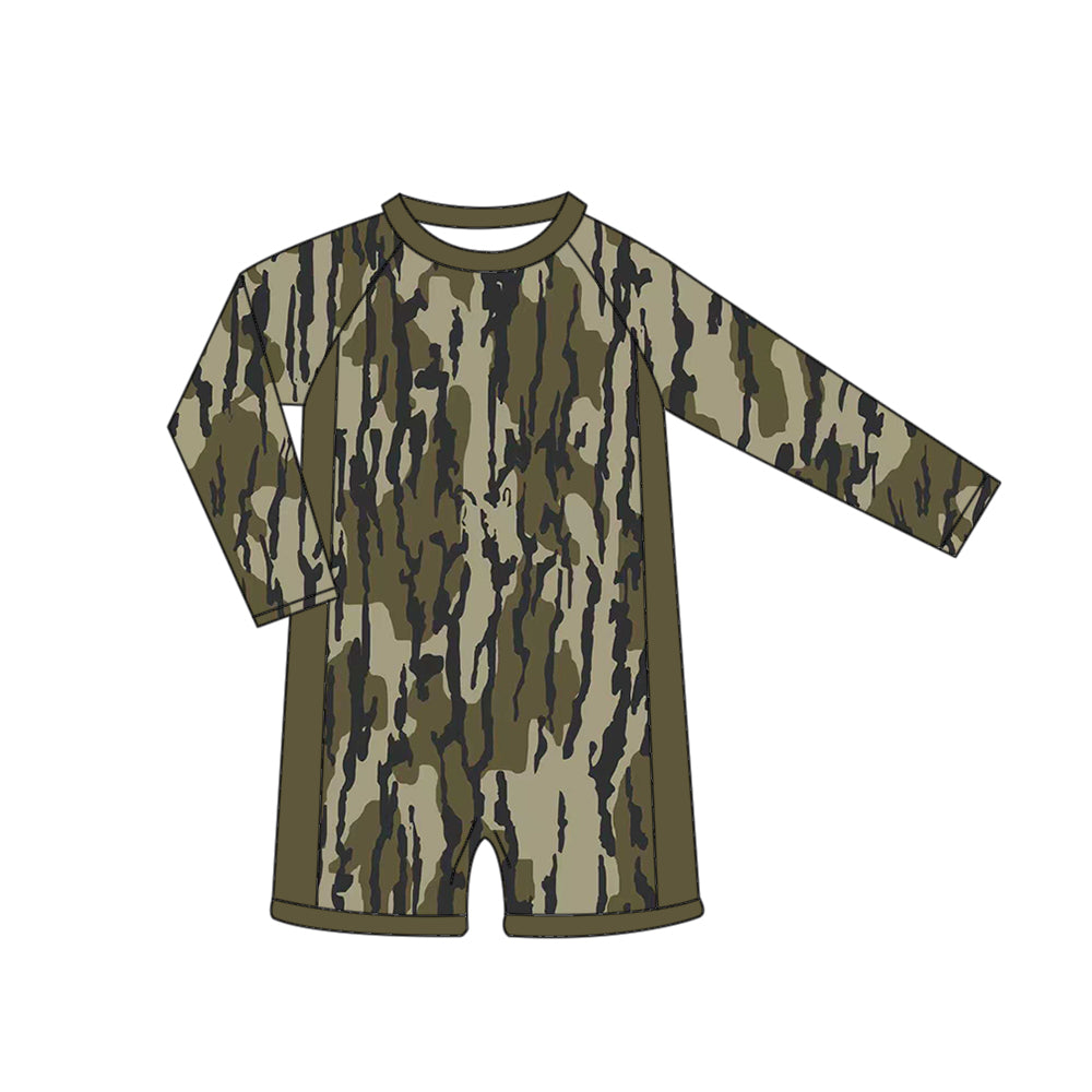 Baby Girls Long Sleeve Southern Olive Camo Swimsuits Preorder
