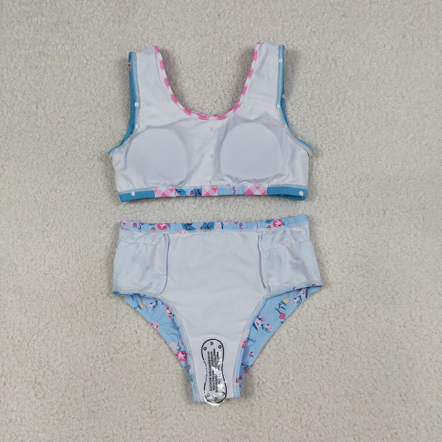Baby Girls Sleeveless Flowers Button Vest Top Bummies Short Swimsuits