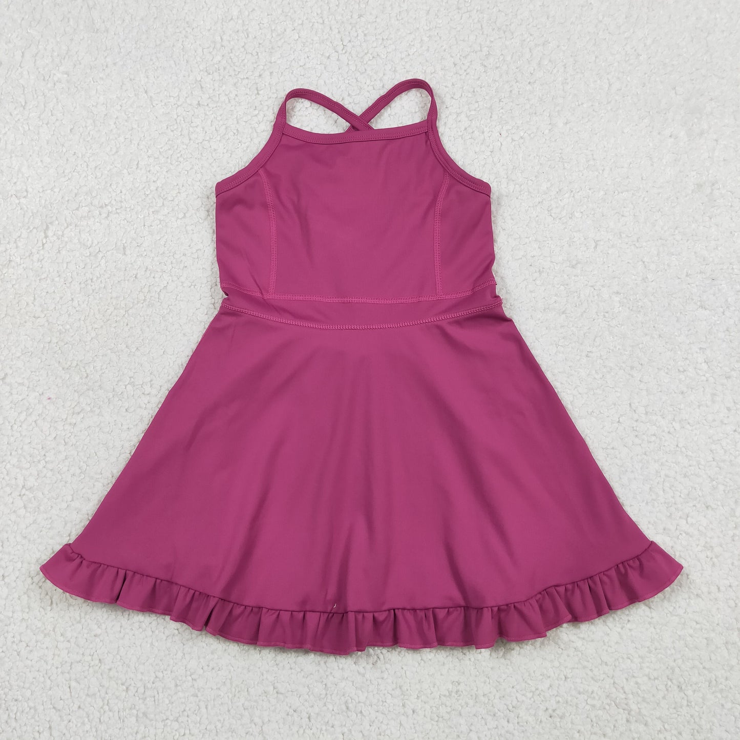 Baby Girls Wine Knit Knee Length Active Wear Athletic Dresses