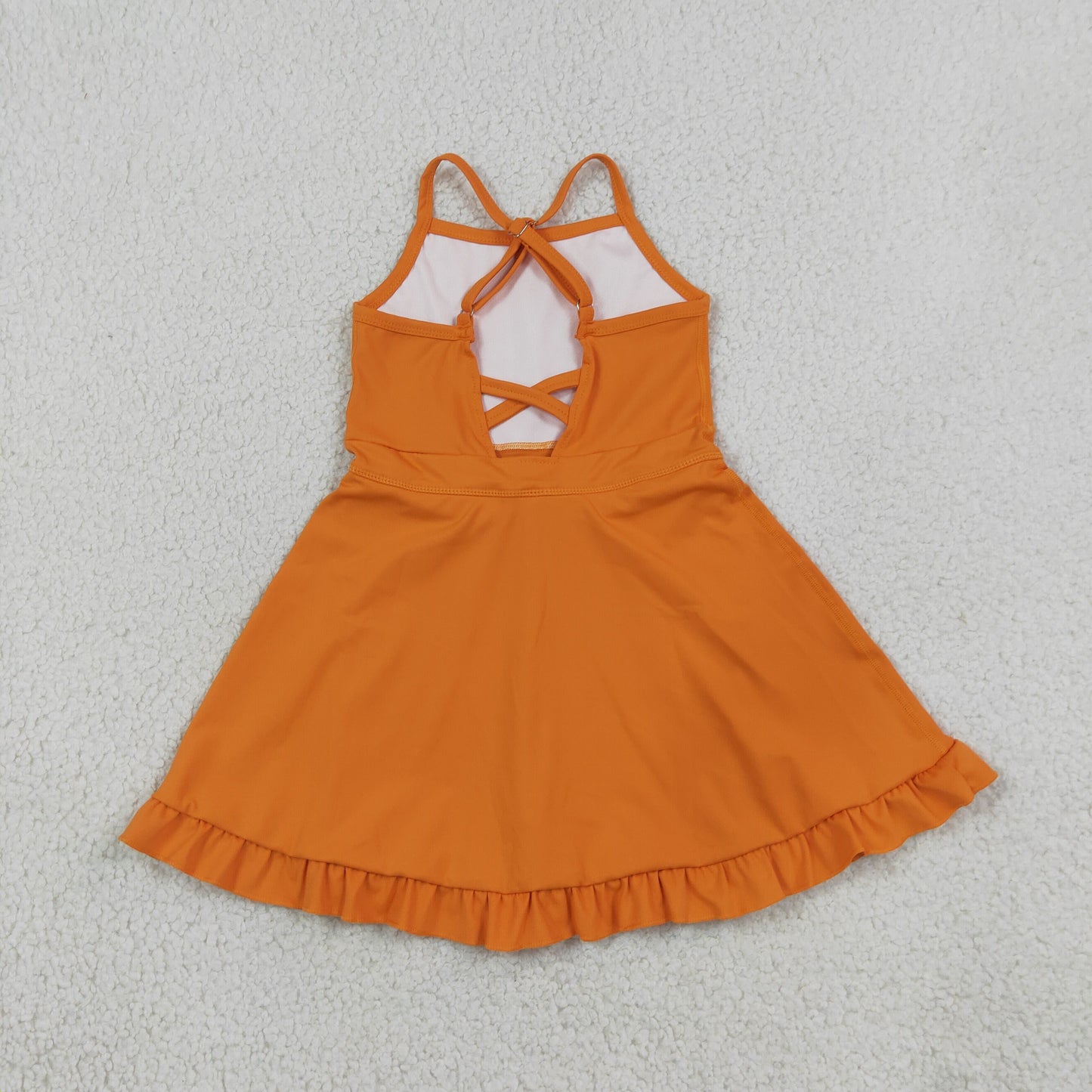 Baby Girls Orange Strap Yoga Active Knee Length Dresses