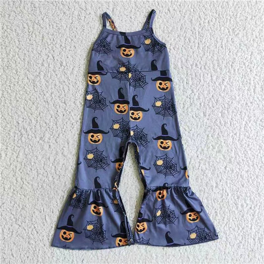 Sibling Baby Girls Halloween Strap Bell Bottom Jumpsuits