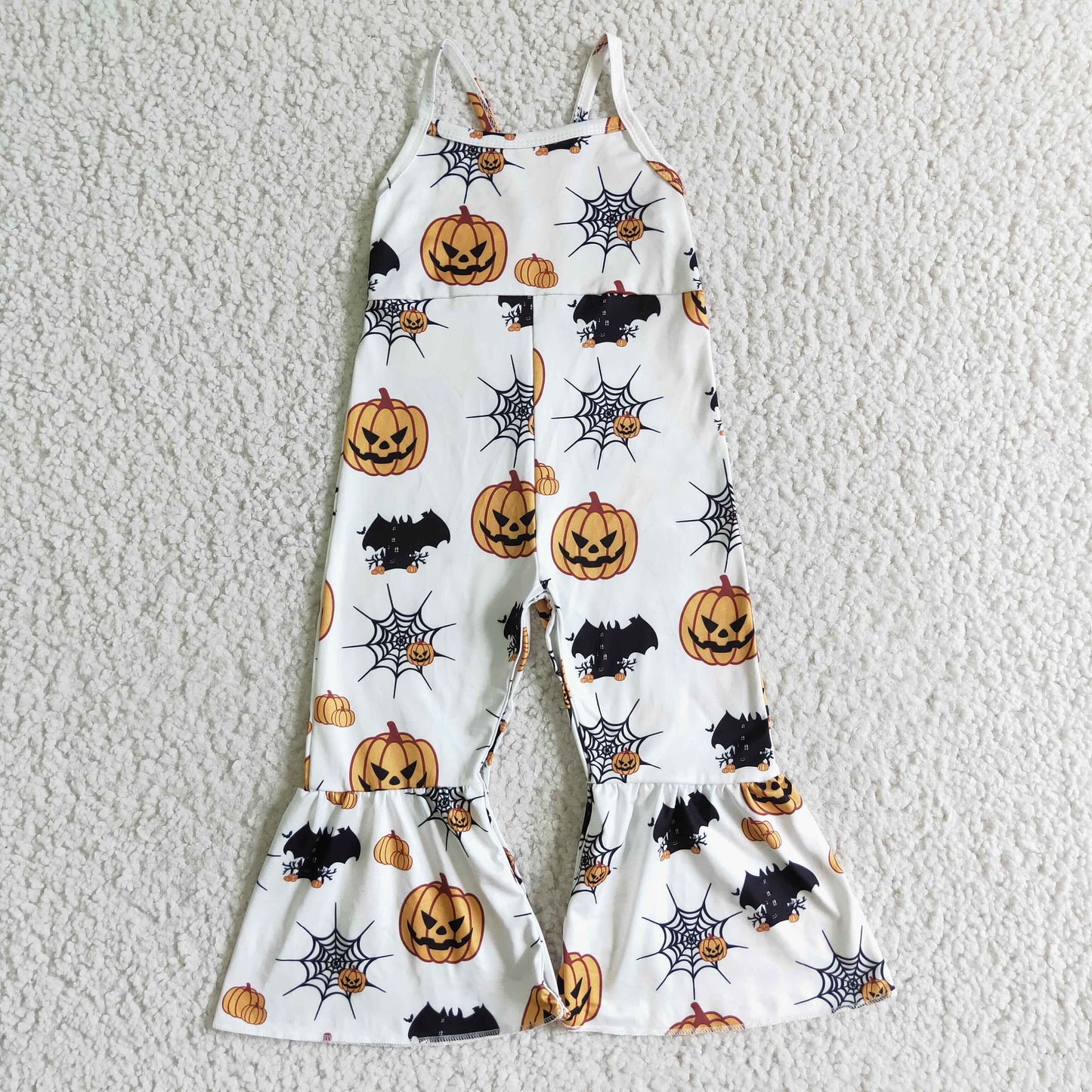 Sibling Baby Girls Halloween Strap Bell Bottom Jumpsuits