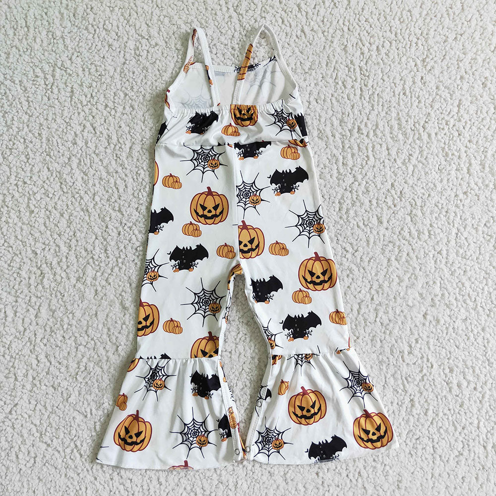 Sibling Baby Girls Halloween Strap Bell Bottom Jumpsuits