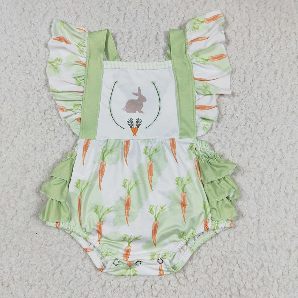 Sibling Boys Baby Girls Rabbit Easter Carrots Rompers Dresses Suits