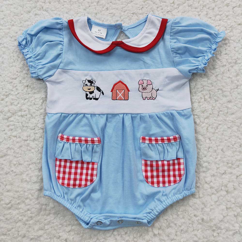 Sibling Boys Baby Girls Farm Summer Rompers Shorts Sets