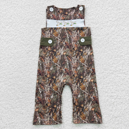 Sibling Baby Boys Camo Ducks Hunting Rompers