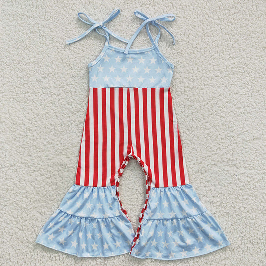 Sibling Baby Girls 4th Of July Bell Bottom Jumpsuits