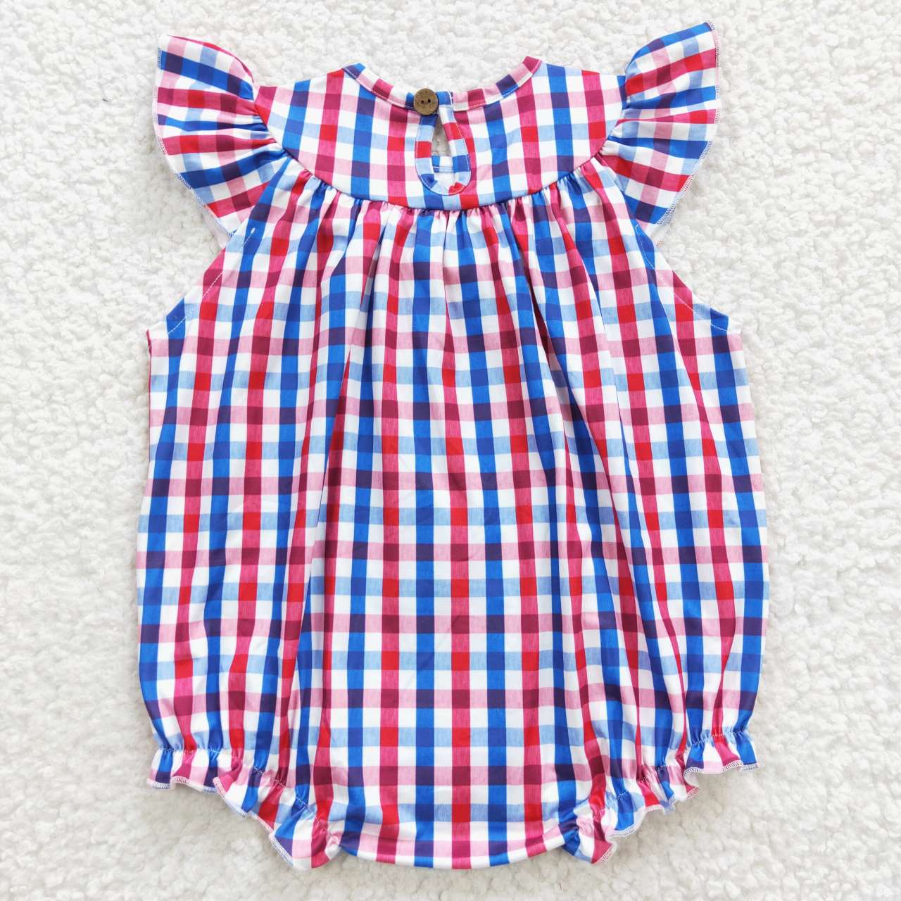 USA Shop Baby Girls 4th Of July Smocked Gingham Dresses Rompers